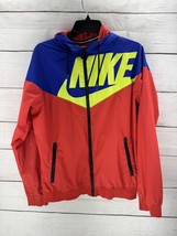 Nike Windrunner Hooded Color Block Zipper Pockets Jacket Running Hiking Small - £17.52 GBP