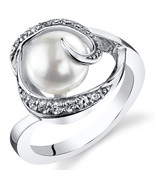 Sterling Silver 8.5mm Freshwater White Pearl Ring - $115.73 CAD
