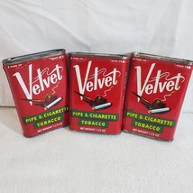 Vintage Velvet Pipe and Cigarette Tobacco Pocket Tin - EMPTY - 3 pack - £11.45 GBP