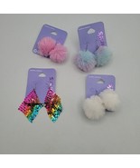 Claire&#39;s Accessories Pink White 3cm Pom Pom Drop Earrings Lot NWT - £11.75 GBP