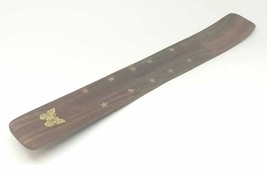 Kheops Wood Incense Holder with Brass Inlay 10 inches (Butterfly) - £6.34 GBP