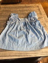 GIRLS BLUE SHIRT WITH RUFFLED STRAPS, SIZE 8 - $9.05