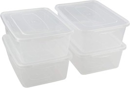 14 Quart Latching Box Container With Lid In Clear Plastic, 4 Packs By Jekiyo. - £32.90 GBP