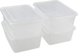 14 Quart Latching Box Container With Lid In Clear Plastic, 4 Packs By Jekiyo. - £30.76 GBP