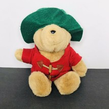 Vintage Eden Paddington Bear Plush Stuffed Toy 15&quot;  Red Coat Green Felt Hat - £11.79 GBP