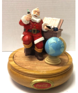 Coca Cola COKE Santa Checking His List 8&quot; Figurine Music Box - £11.82 GBP