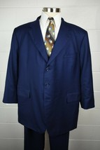di Stefano Ariston Super 130s Doppio Wool Blue Bespoke Suit Surgeon Cuffs 53 - £118.70 GBP