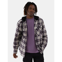 No Boundaries Men&#39;s Hooded Long Sleeve Flannel Shirt 3XL Dusty Grape New - $24.18