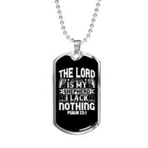 The Lord Christian Necklace Stainless Steel or 18k Gold Dog Tag 24&quot; Chain - £38.16 GBP+
