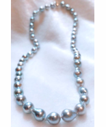Natural-color Japanese blue Akoya baroque pearls necklace Birthday X'mas gift - $350.00
