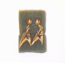 Star Trek Classic TV Series Command Chevron Gold Toned Clip-On Earrings ... - £9.15 GBP