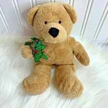 Ty Pluffies Plush Stuffed Animal Toy Bear Holding Teddy Bear Green Plaid - $11.43