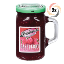 2x Mugs Blackburn&#39;s Raspberry Flavor Fat Free Preserves Mugs 18oz Fast Shipping! - £14.91 GBP