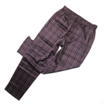 NWT Eileen Fisher Tapered Pant in Cassis Plaid Stretch Silk Pull-on XS $228 - £73.54 GBP