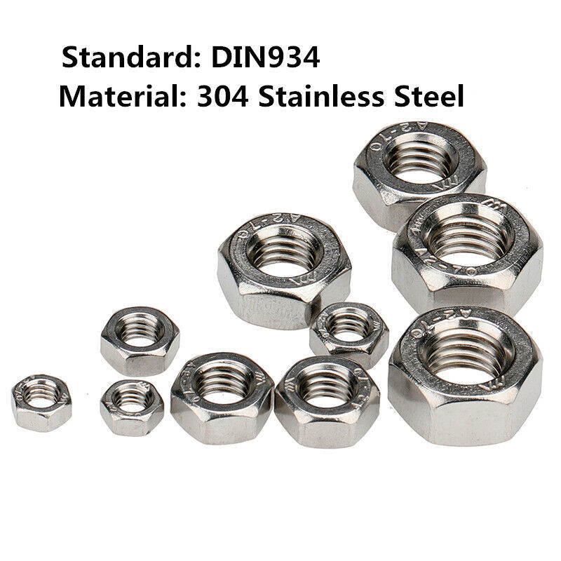 304 Stainless Steel Hex Nuts M1 M1.2 M1.4 M1.6 M2 M2.5 M3 M4 M5 M6 M8-M1... - $3.00+