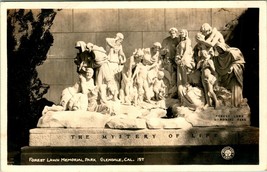 Vtg Postcard RPPC 1930s Glendale California CA - Mystery of Life Sculpture - £5.36 GBP