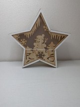 Alpine Warm White LED Wooden Star - 2&quot; W x 9&quot; H x 10&quot; L - New - £11.53 GBP