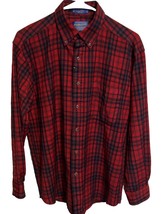 Sir Pendleton Mens WORSTED WOOL RED BLACK  PLAID  SHIRT Medium - $470.22 MXN
