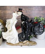 Love Never Dies Skeleton Bridal Couple Kissing On Bicycle W Rose Basket ... - €33,48 EUR