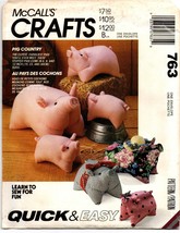 Vintage McCall&#39;s Crafts Sewing Pattern 763, Cloth Pigs 3 sizes - £13.10 GBP