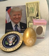 4 Trump = 2020 Gold Easter Egg + President Magnet + Money + Photo Card = Four - £28.19 GBP