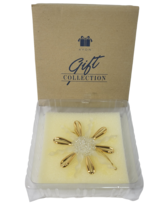 Vtg Avon Shimmering Snowflake Glass 22K Gold Trim Ornament 1997 Gift Collection - $15.88