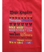 nwot MAGIC KINGDOM Embroidered T-Shirt Youth M Red Disney World custom tee - $9.89