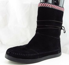 Toms Boot Sz 8 M Warm Black Leather Women - $25.22