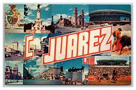 Large Letter Greeting Multiview Ciudad Juarez Mexico UNP Chrome Postcard W23 - $4.90