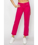 RISEN High Waist Rolled Hem Straight Jeans - $88.37 CAD