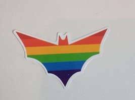 LGBTQ Pride Rainbow Sticker Decal Multi Color Striped Batman Bat Symbol - £7.05 GBP