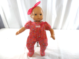 American Girl Bitty Baby Blue Eyes Molded Blonde Hair 2011 Pink Outfit Headband - $23.76