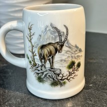 Vintage Plankenhammer Bavaria Pottery Hunting Ibex Mountain Mug Cup Tankard - €7,74 EUR