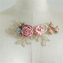 Embroidery 3D Floral Applique Trim DIY Costume Wedding Clothes Crafts Patches - £9.54 GBP