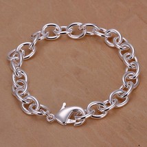 New 925 Silver Fashion Elegant solid women Charm chain Bracelet JEWELRY - £5.48 GBP