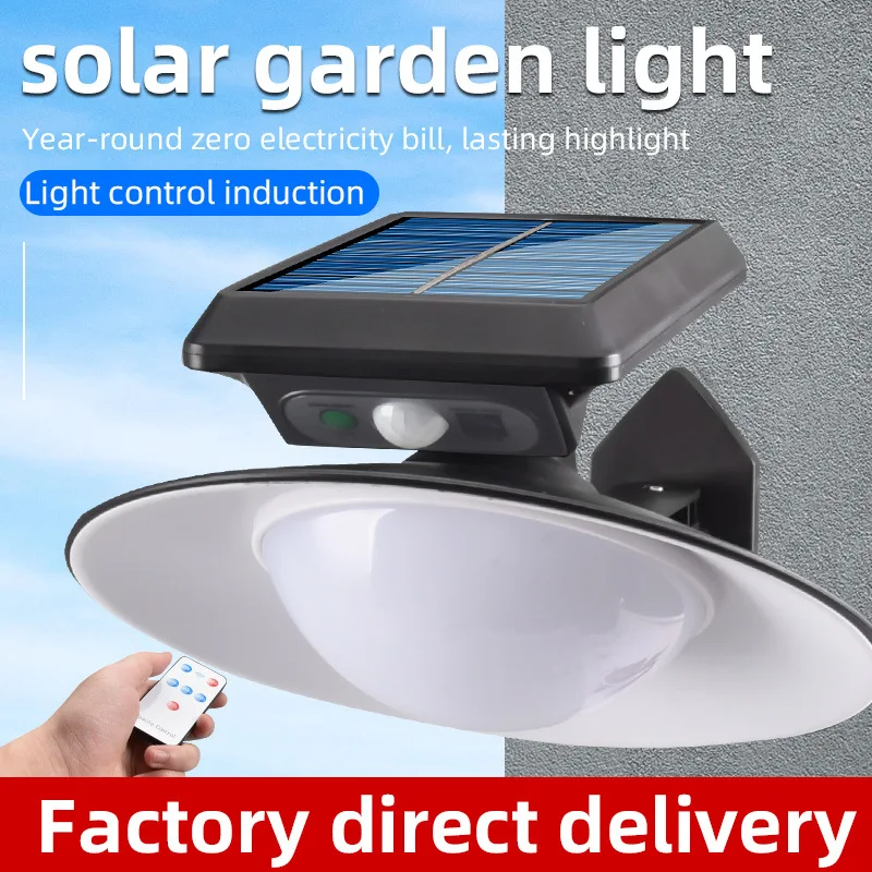 New Solar Street Light Outdoor Remote Control Induction LED Round Solar ... - $230.37