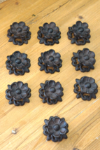 10 Ornate Drawer Knobs Pulls Handles Rustic Cast Iron Kitchen Cabinet Flower - £26.27 GBP