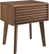 End Table Or Nightstand In Walnut, Styled After The Modway Render. - £94.34 GBP