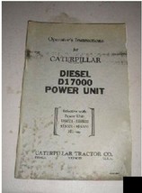 Caterpillar Cat Diesel D1700 Power Unit Operators Manual Book - $17.88