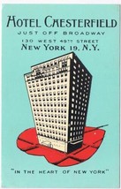 New York Postcard NYC Hotel Chesterfield Off Broadway - £3.13 GBP