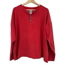 Vintage Marlboro long sleeve thermal shirt sz Large red henley collar me... - £11.70 GBP