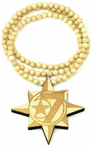 5 Percenter 7 Star New Good Wood Style Pendant with Beaded Necklace - £13.99 GBP