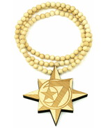 5 Percenter 7 Star New Good Wood Style Pendant with Beaded Necklace - $17.51
