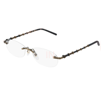 GUCCI BAMBOO 0857 Black Bronze Oval Rimless Eyeglasses GG0857OJ 52mm 001 Frame - £173.86 GBP