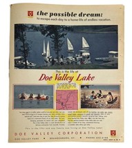 Vtg 1960&#39;s Brandenburg Ky Doe Valley Lake Park Full Color Print Ad 11&quot; x... - £7.34 GBP