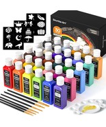 Fabric Paint Shuttle Art 30 Colors Permanent Soft Fabric Paint in Bottles  - $48.97