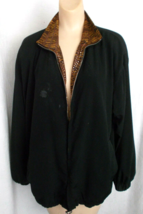 Vintage CHARDIN Blazer Jacket Sequin-Embellish Reversible Animal Print/Black  L - £7.93 GBP