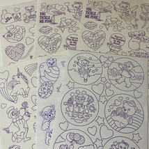 Vintage Lisa Frank Color Your Own Valentine&#39;s Day Easter Bears Sticker S... - $25.09 CAD+