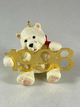 Hallmark Vintage 1998 Cute Polar Bear White Teddy Bear Animal Christmas Ornament - £7.47 GBP