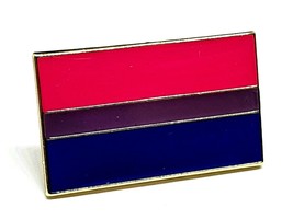 Bisexual Pin Badge Rectangular 25 x 15mm Enamel LGBTQIA Quality Brooch Pride - £2.90 GBP